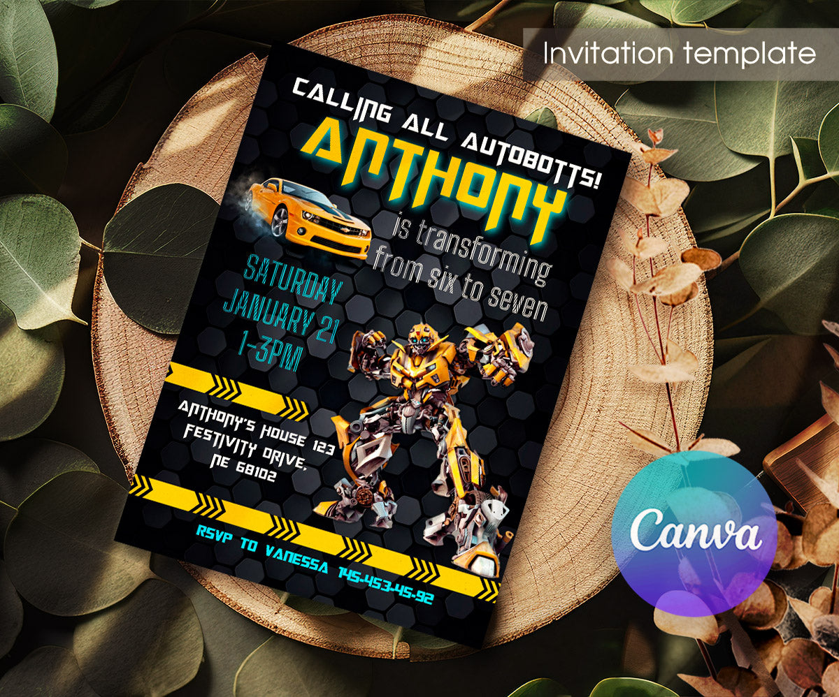 Transformers Rescue Bots customizable invitation template | Share or Print | boy | ZN939