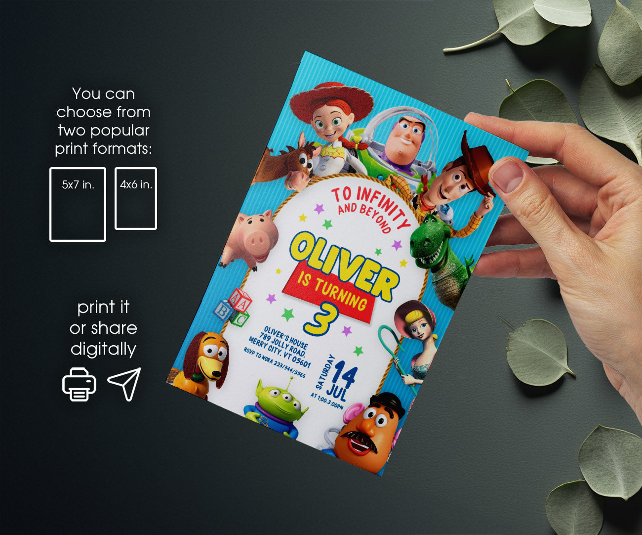 Toy Story Woody customizable invitation template | Share or Print | TI379