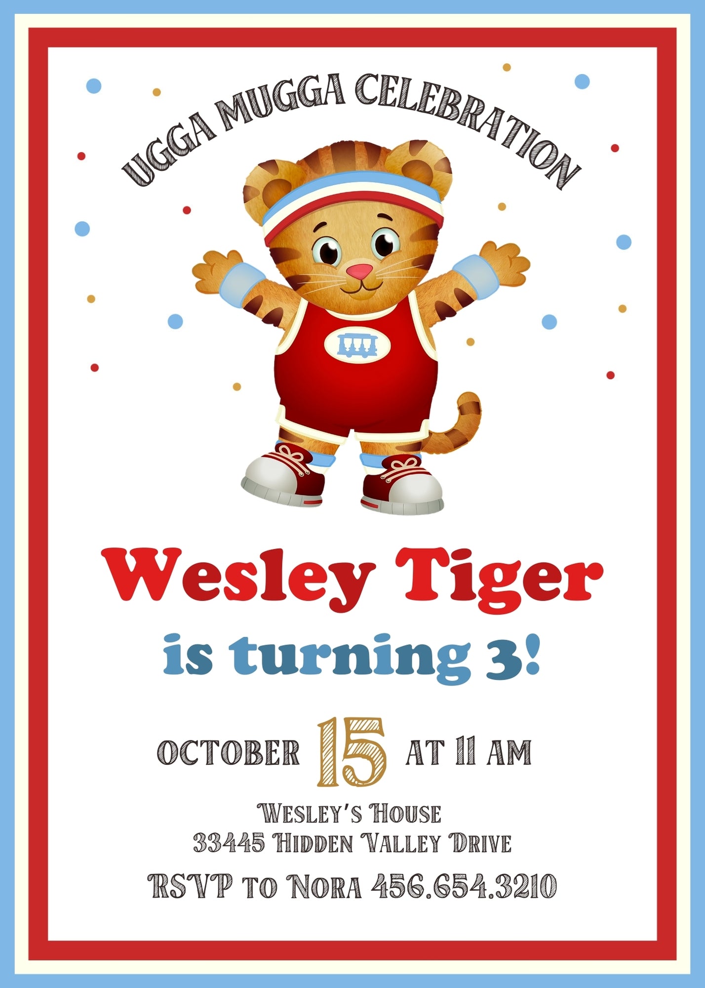 Daniel Tiger's Neighborhood customizable invitation template | Share or Print | RK722