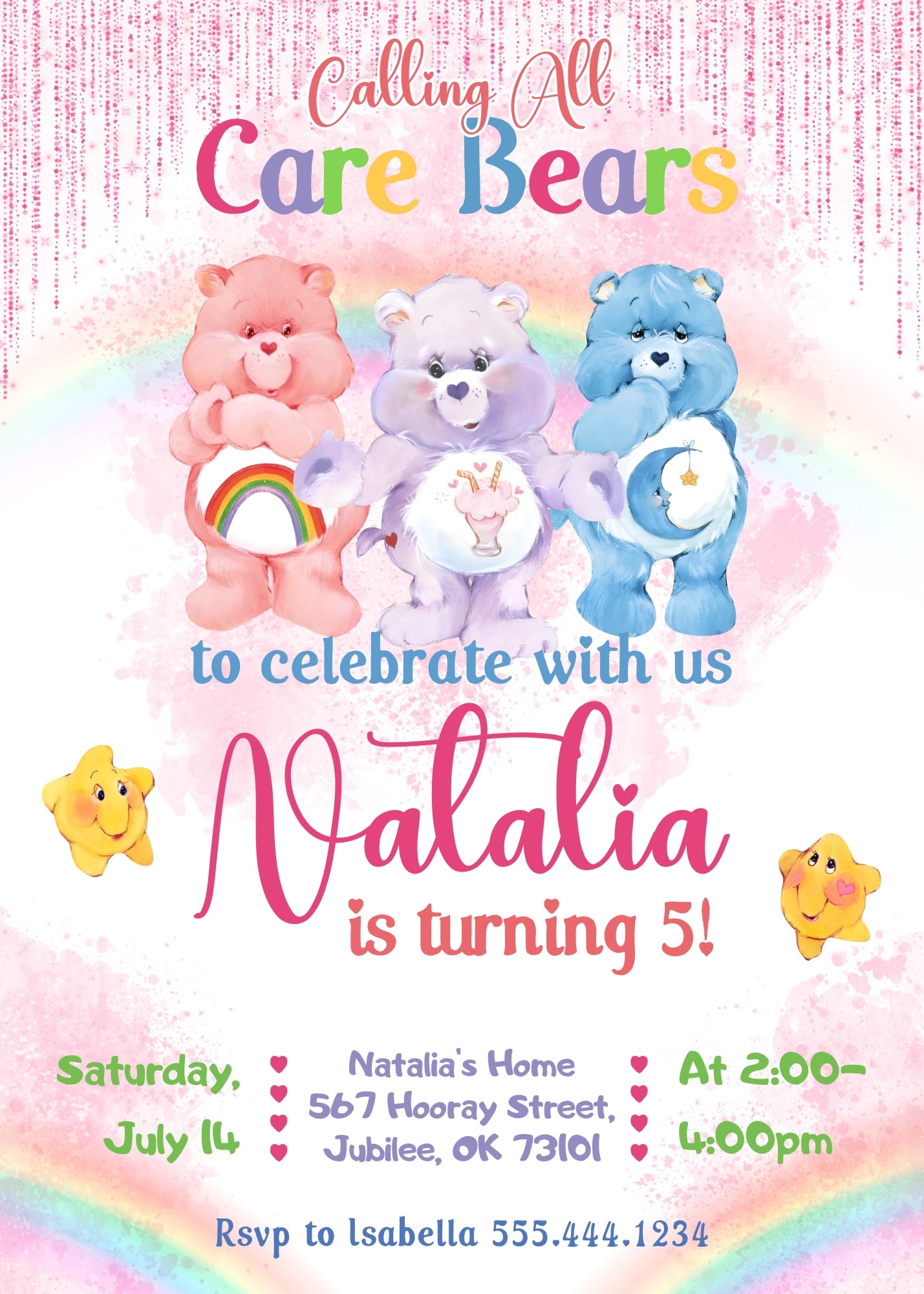 Care Bears customizable invitation template | Share or Print | MY261