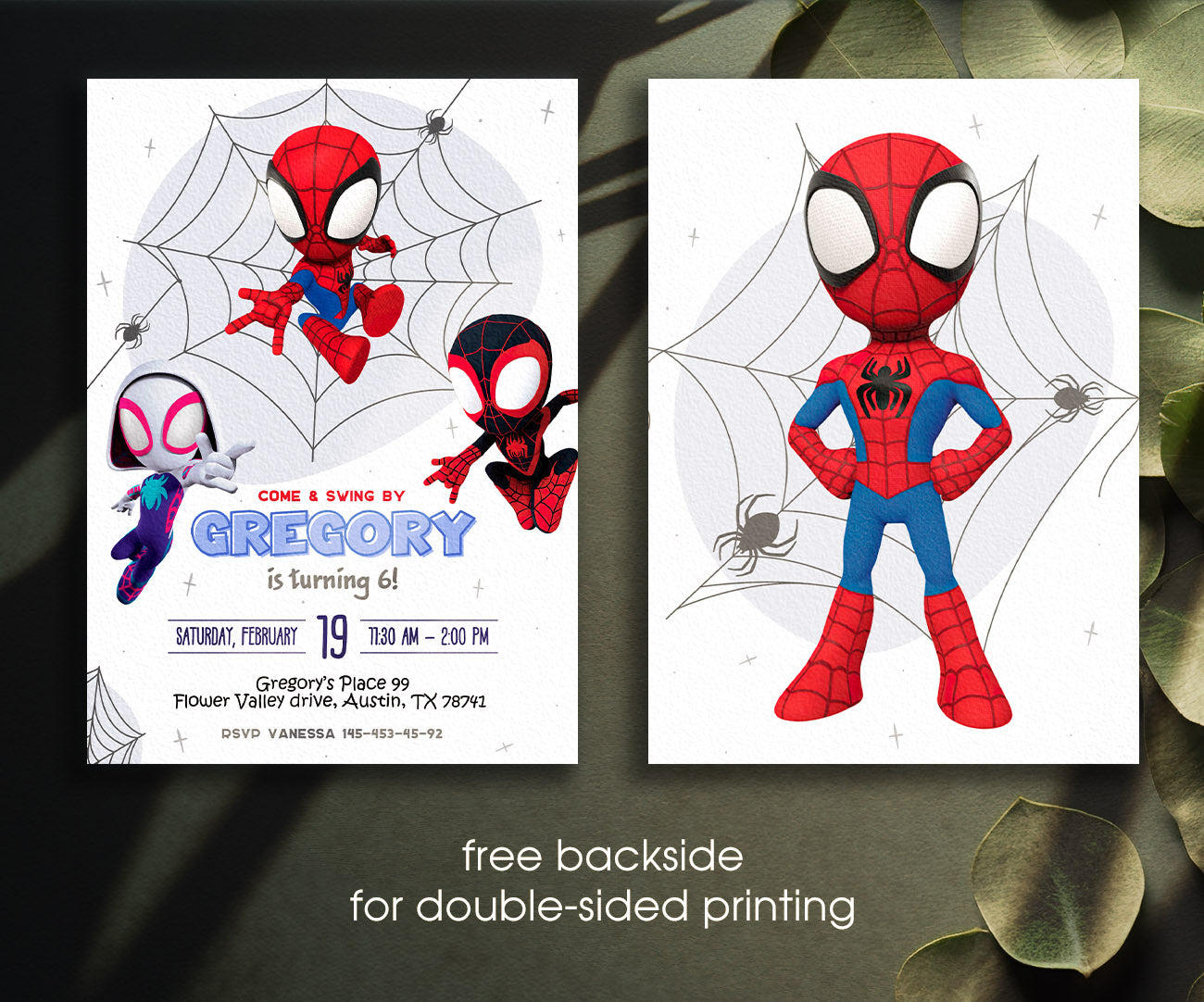 Spidey and His Amazing Friends customizable invitation template | Share or Print | boy | NT248