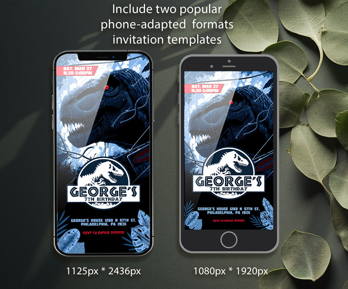 Jurassic World Dinosaur customizable invitation template | Share or Print | BK822