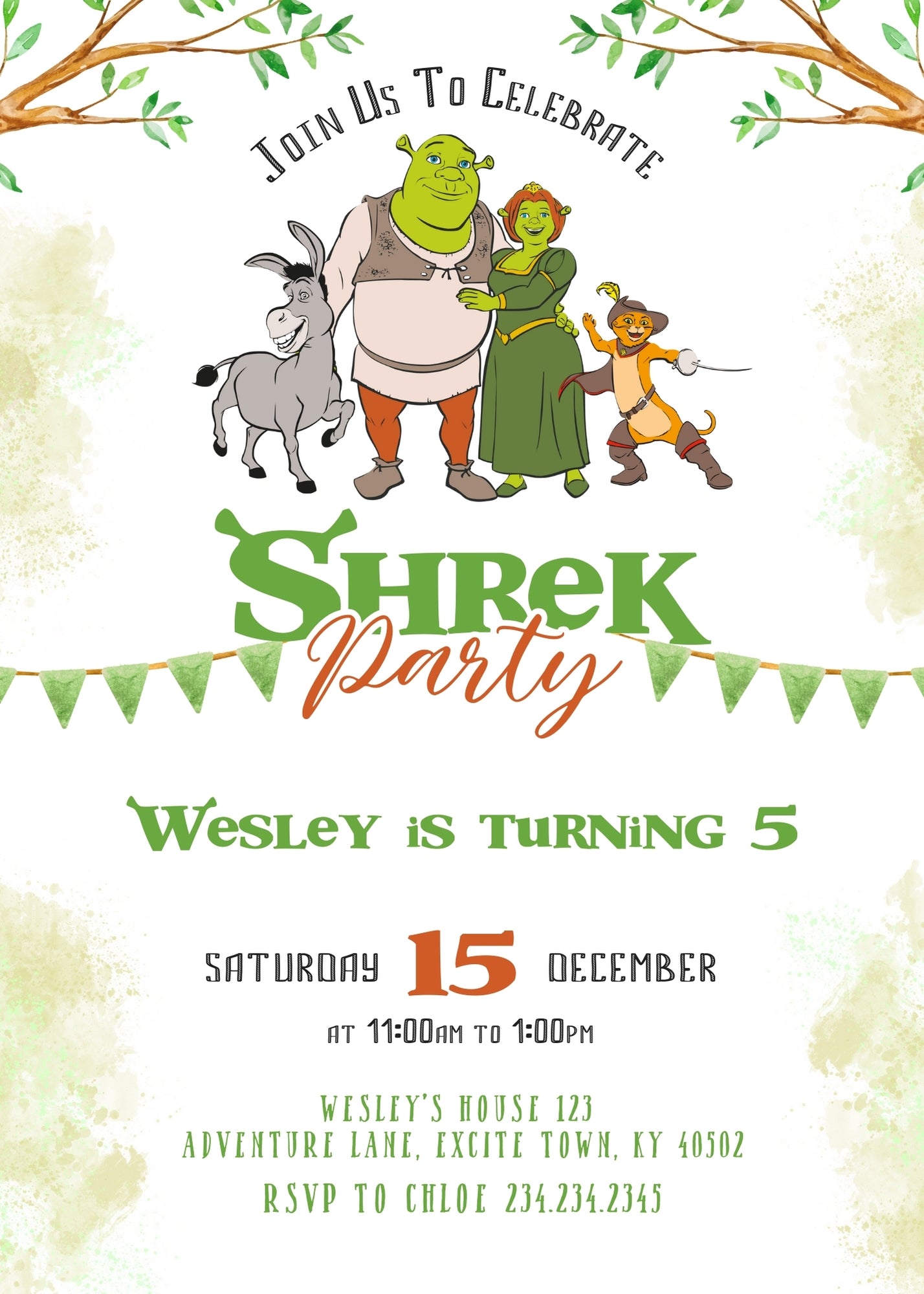 Shrek customizable invitation template | Share or Print | QW565