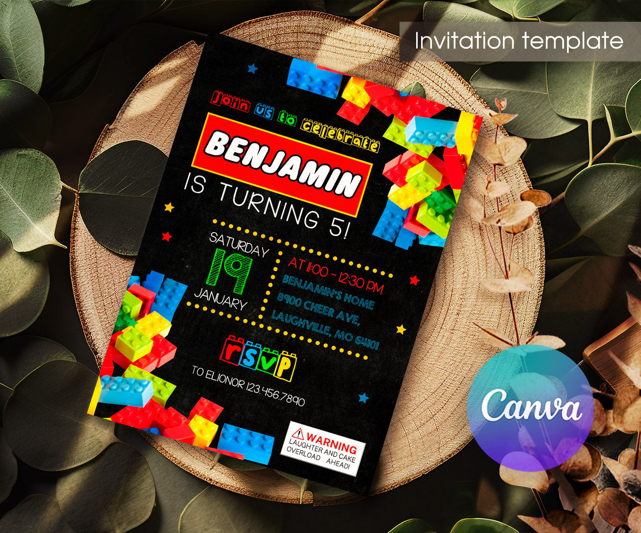 Lego customizable invitation template | Share or Print | NC052
