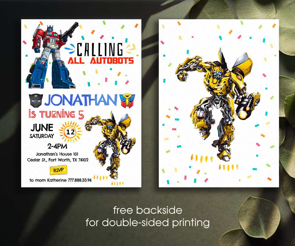 Transformers Rescue Bots customizable invitation template | Share or Print | boy | HO837