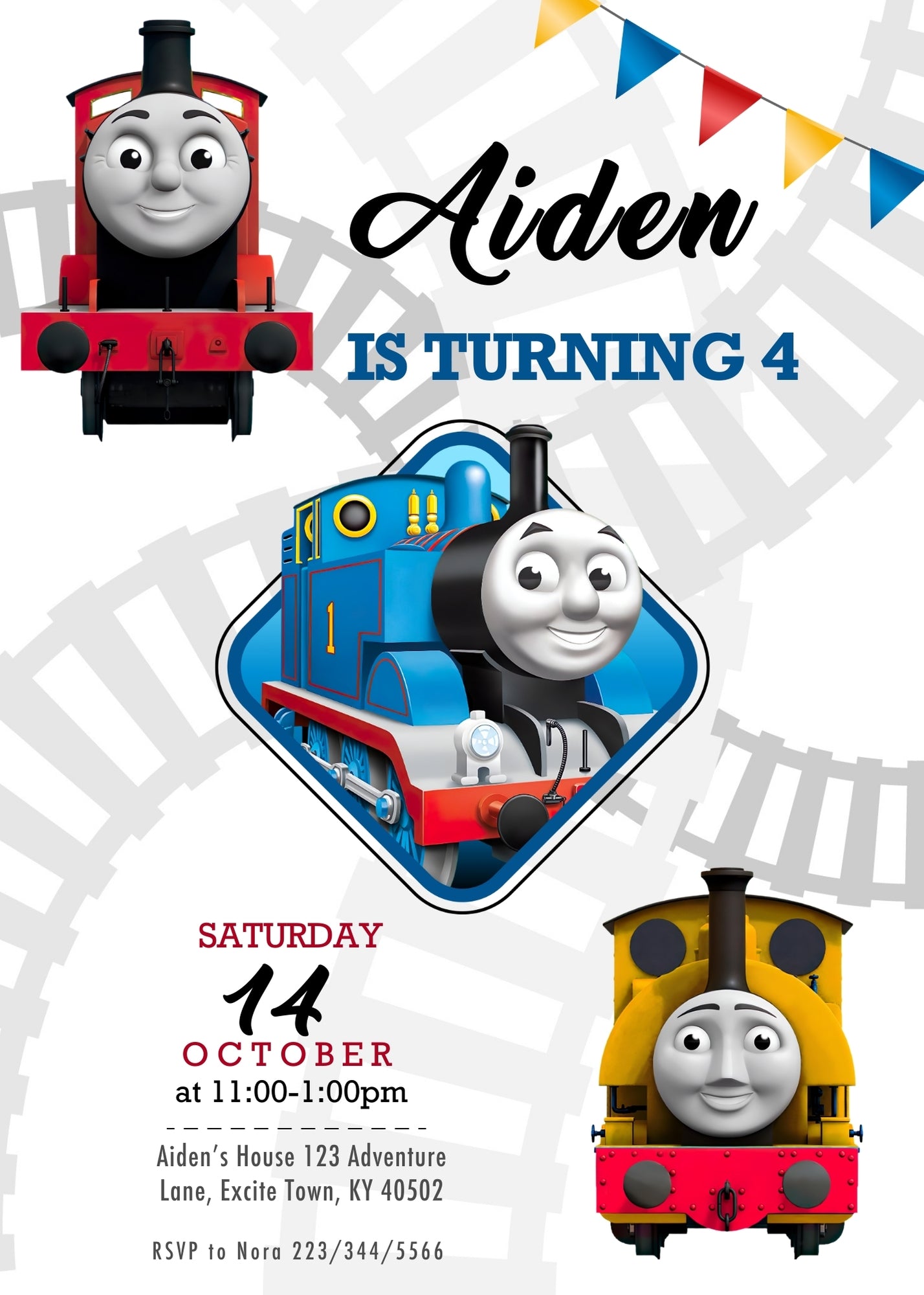 Thomas Train & Friends customizable invitation template | Share or Print | VD405