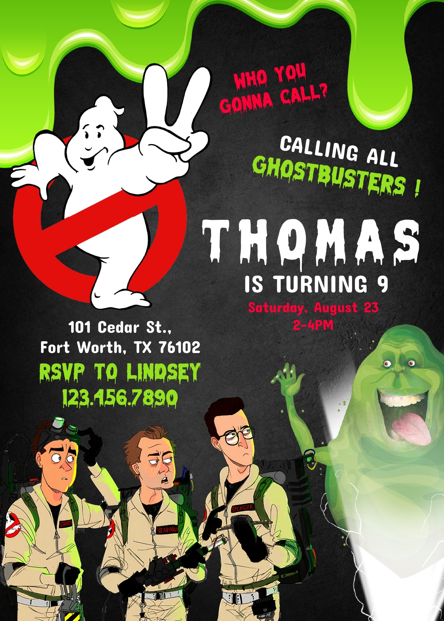 Ghostbusters customizable invitation template | Share or Print | YC921