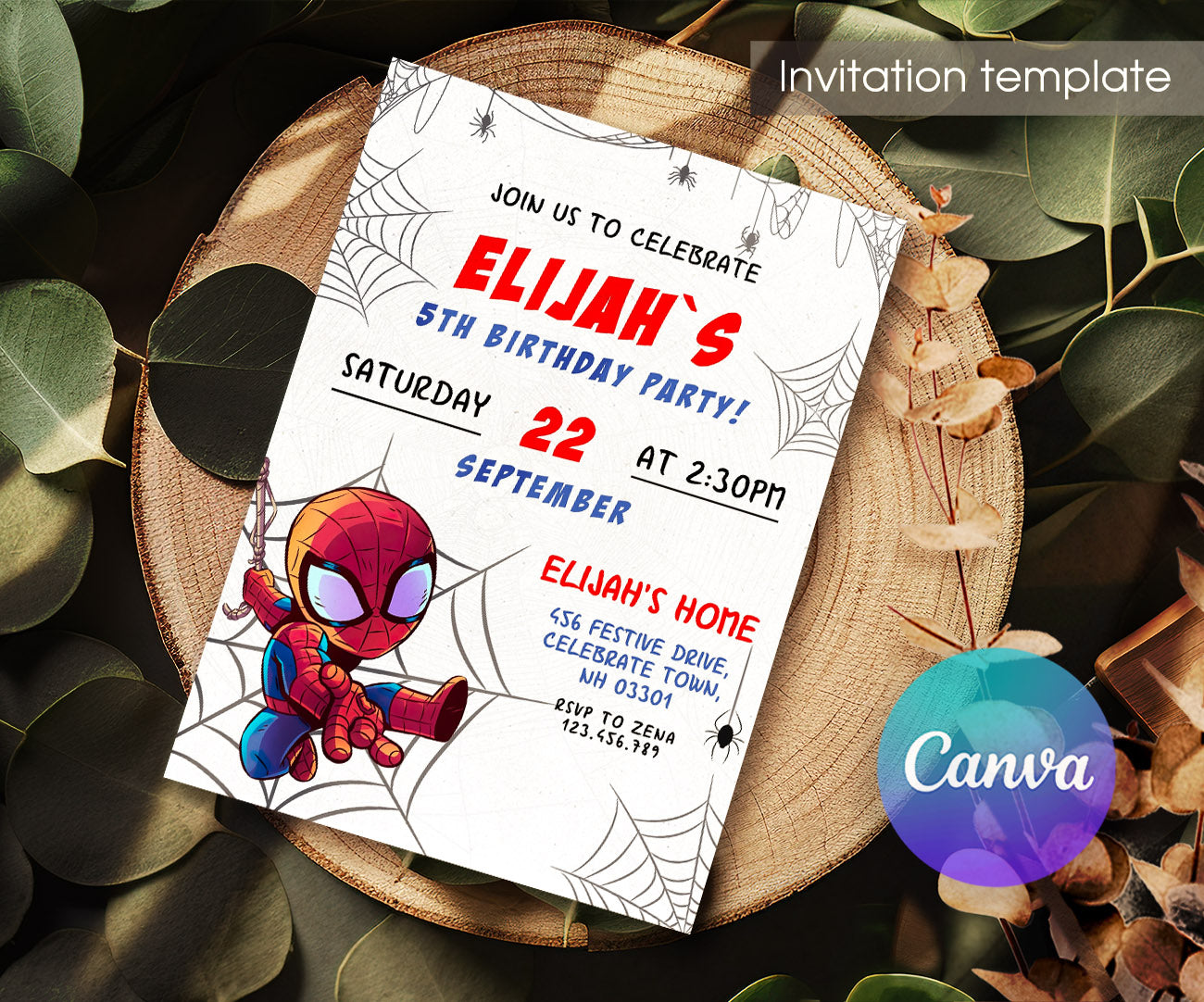 Spidey and His Amazing Friends customizable invitation template | Share or Print | boy | NW829