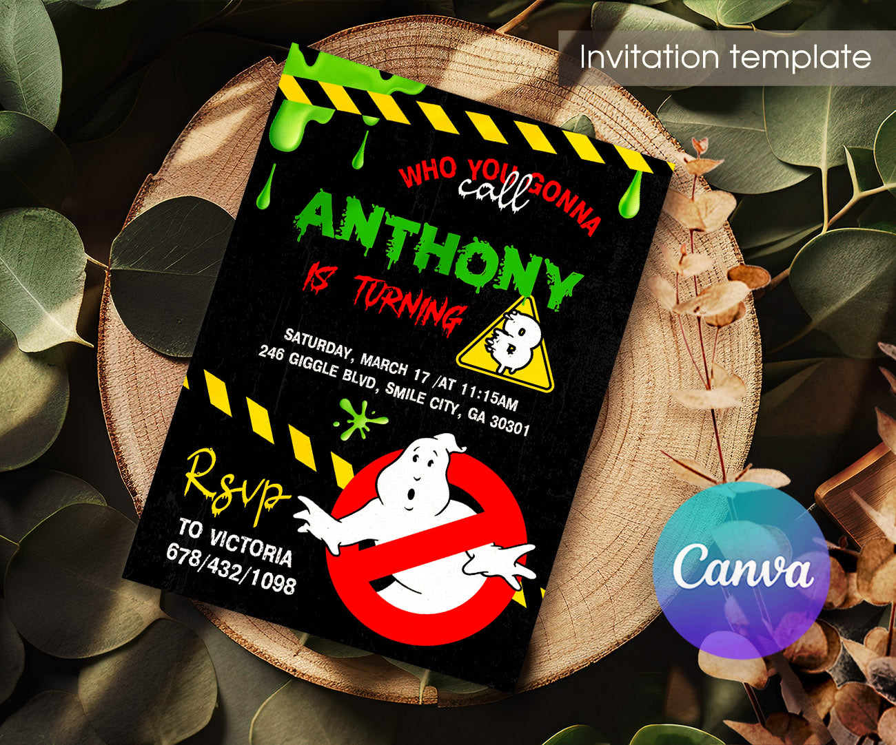 Ghostbusters customizable invitation template | Share or Print | QH768
