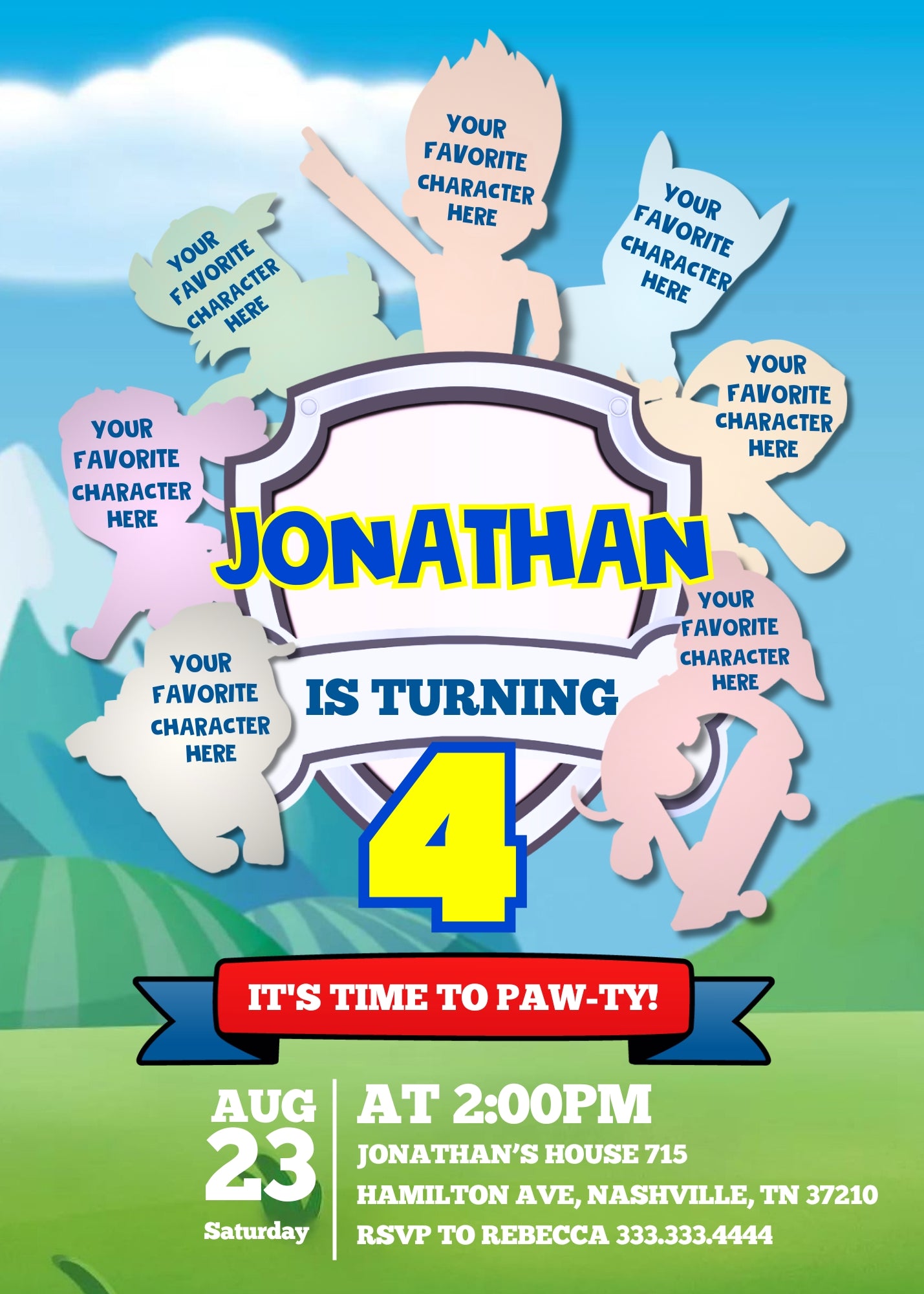 PAW Patrol customizable invitation template | Share or Print | WF299