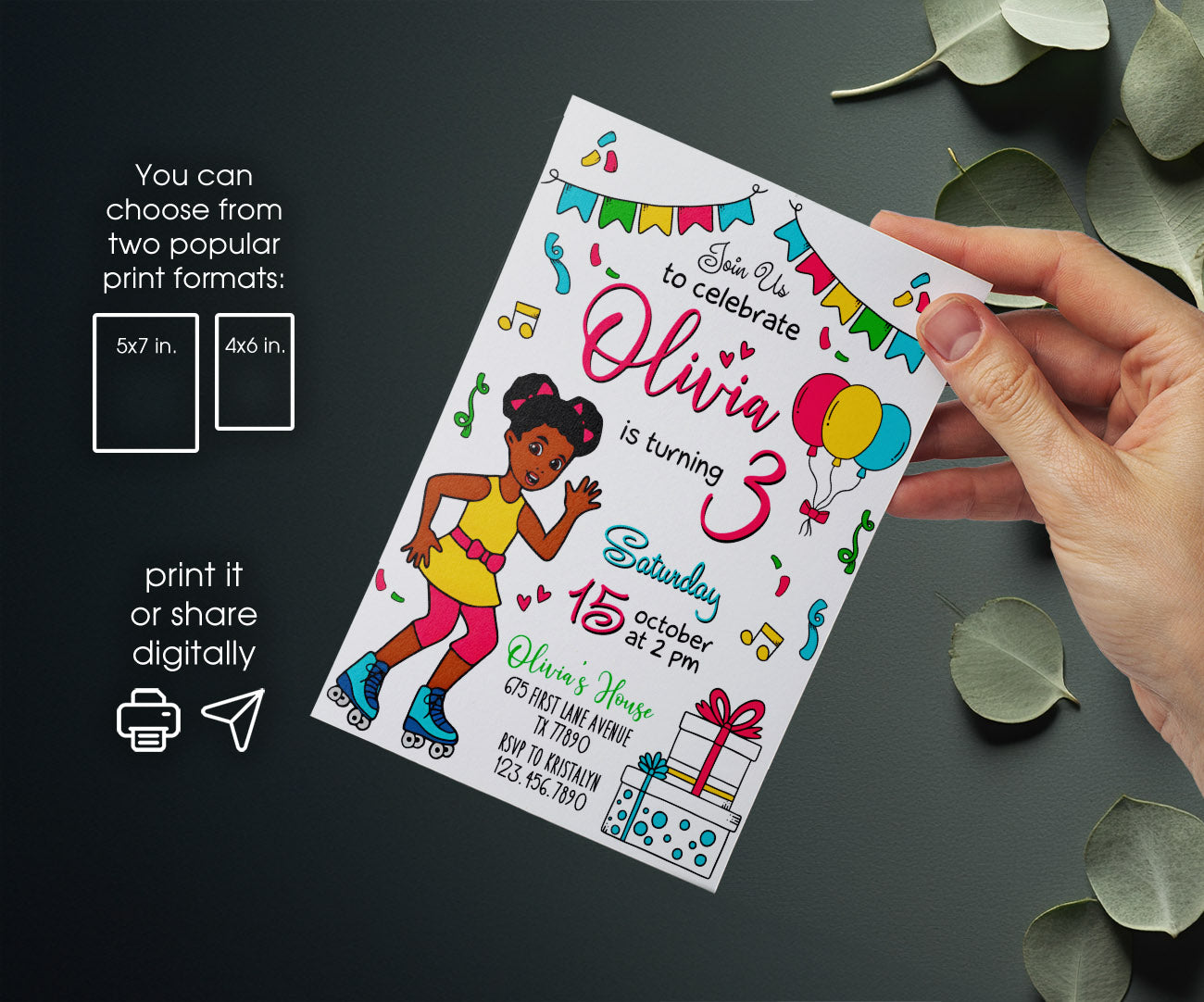 Gracie's Corner Music customizable invitation template | Share or Print | girl | IJ730