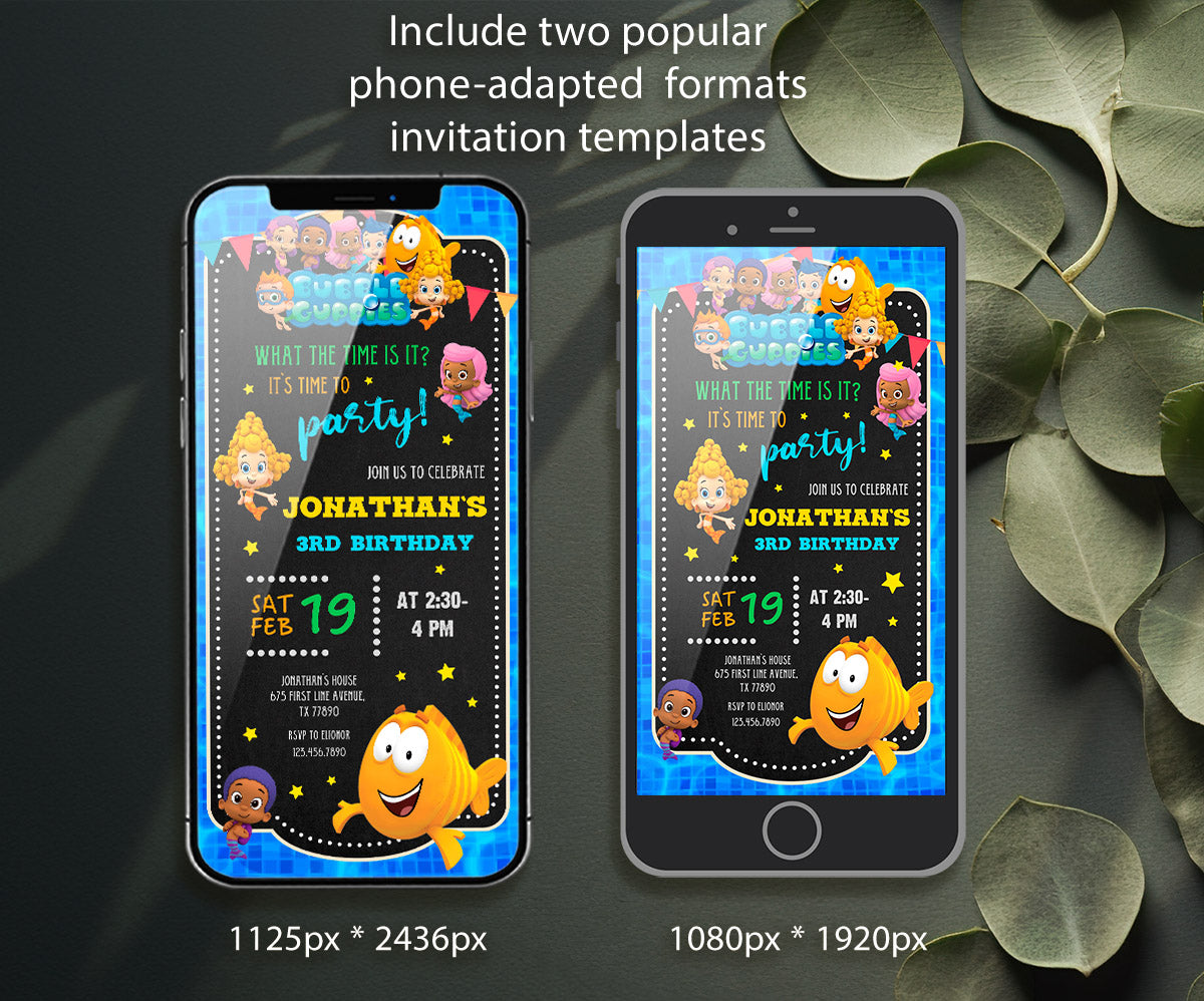 Bubble Guppies customizable invitation template | Share or Print | EJ196