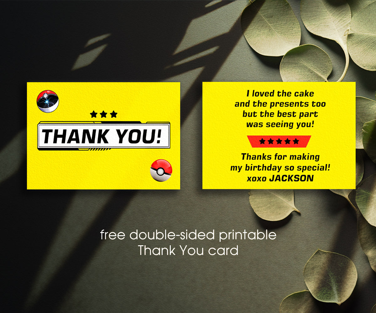 Pokemon Pikachu customizable invitation template | Share or Print | AU252