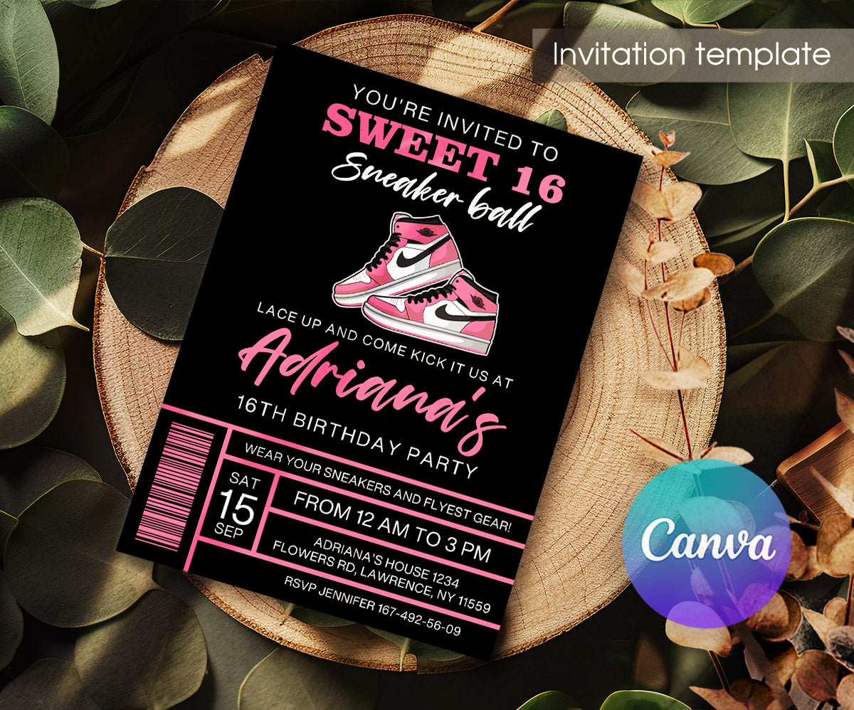 Sneaker Ball Air Jordan Nike customizable invitation template | Share or Print | MH256