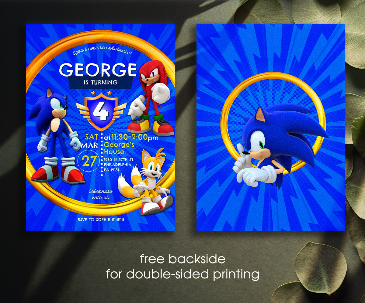 Sonic the Hedgehog customizable invitation template | Share or Print | SB535