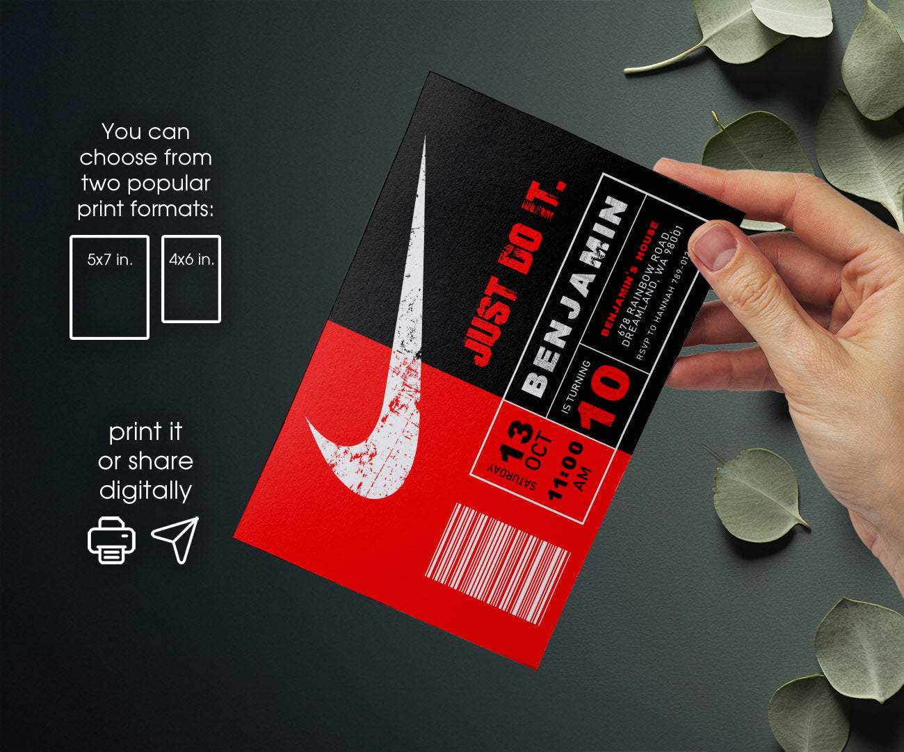 Sneaker Ball Air Jordan Nike customizable invitation template | Share or Print | RQ857