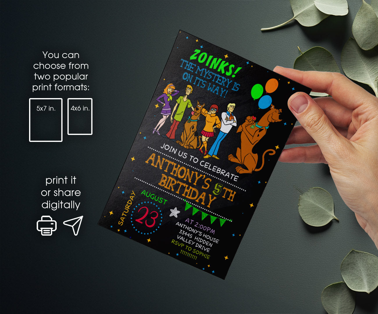 Scooby-Doo customizable invitation template | Share or Print | JG304
