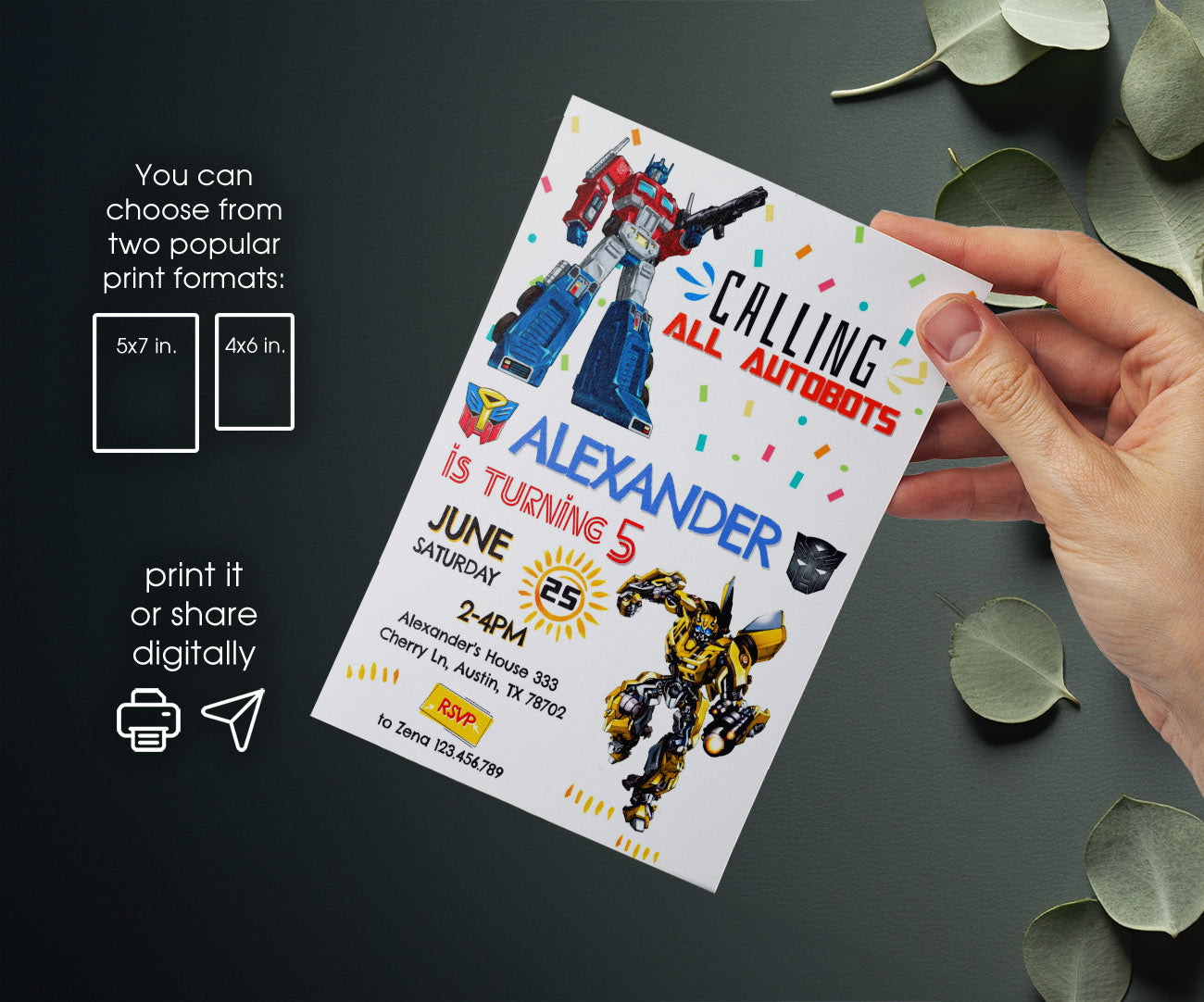 Transformers Rescue Bots customizable invitation template | Share or Print | boy | CL252