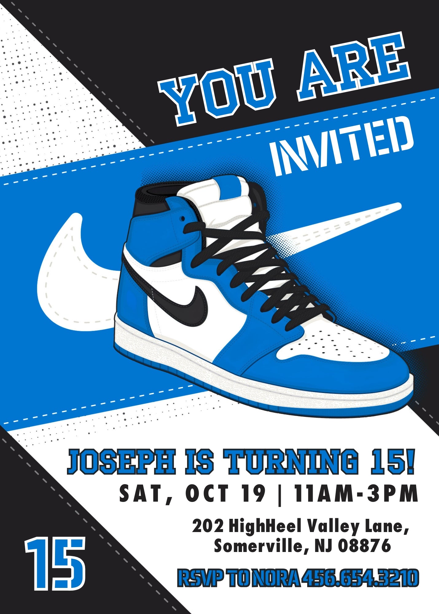 Sneaker Ball Air Jordan Nike customizable invitation template | Share or Print | RZ795