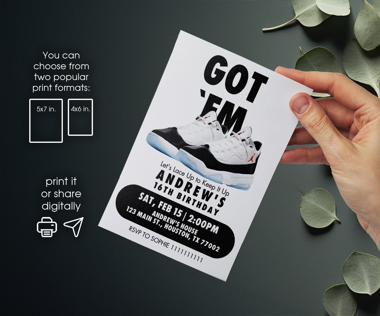 Sneaker Ball Air Jordan Nike customizable invitation template | Share or Print | GM642