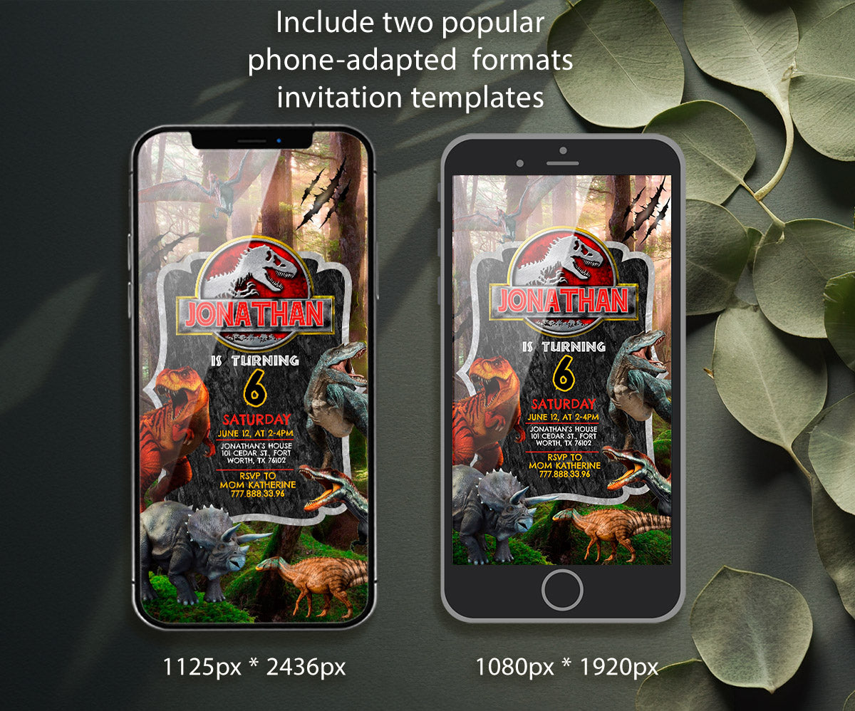 Jurassic Park Dinosaur customizable invitation template | Share or Print | VT559