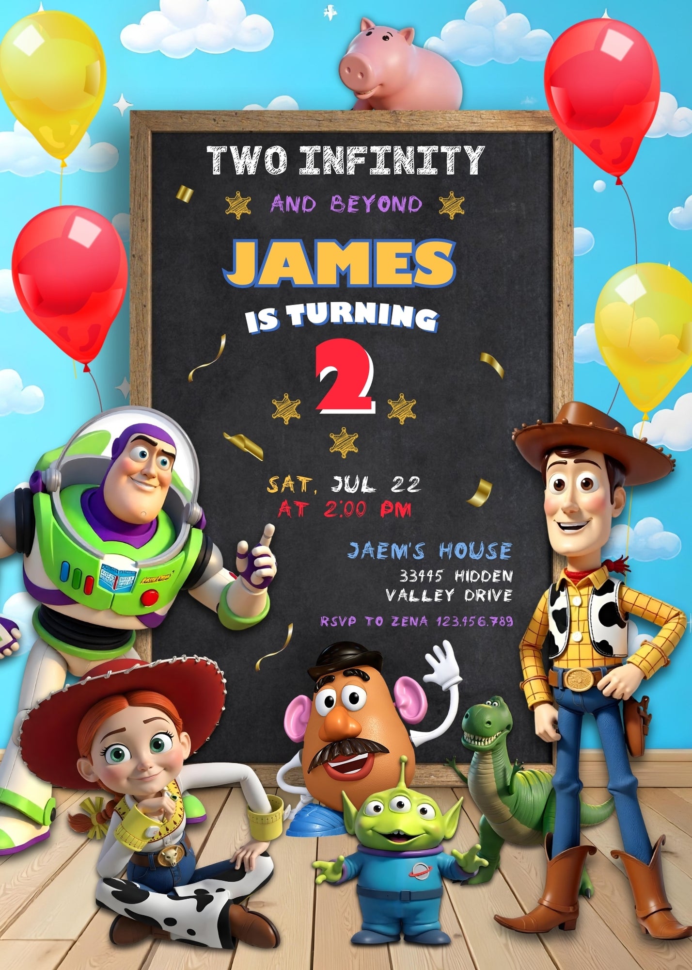 Toy Story Woody customizable invitation template | Share or Print | TN509