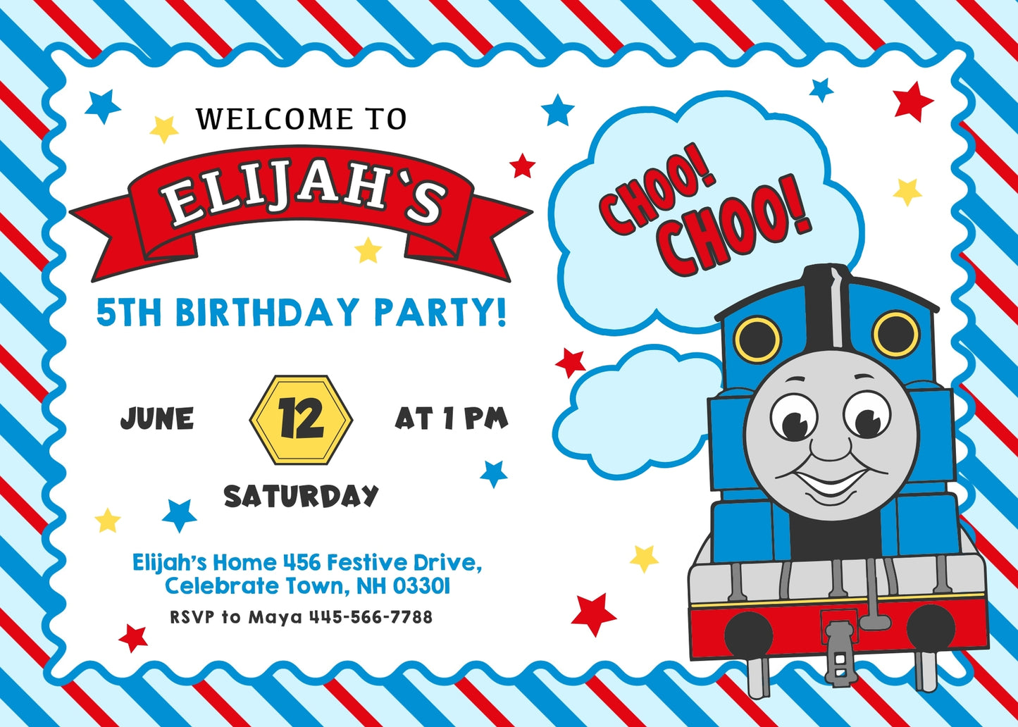 Thomas Train & Friends customizable invitation template | Share or Print | XS331