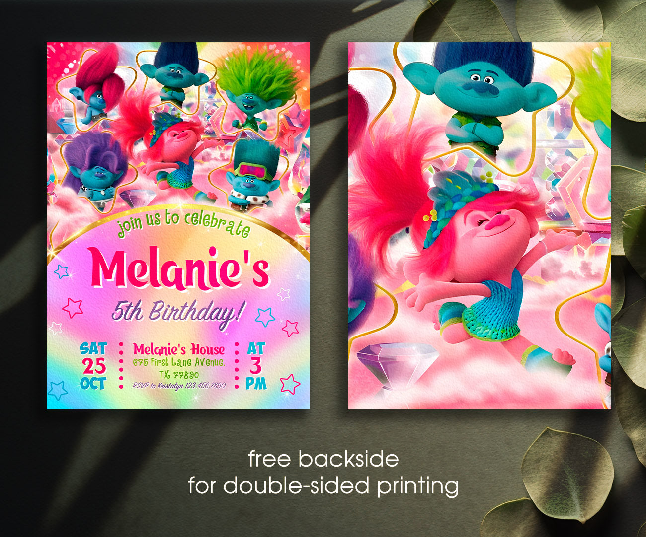 Trolls Poppy customizable invitation template | Share or Print | GK935