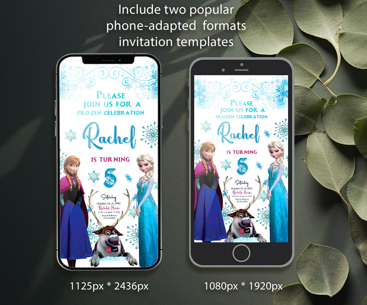 Frozen Elsa customizable invitation template | Share or Print | girl | HB585