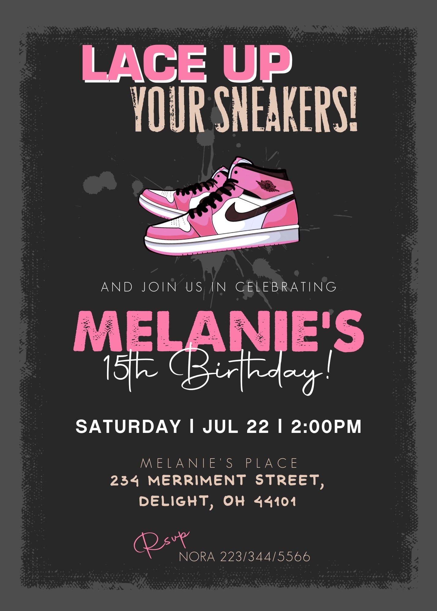 Sneaker Ball Air Jordan Nike customizable invitation template | Share or Print | VS834