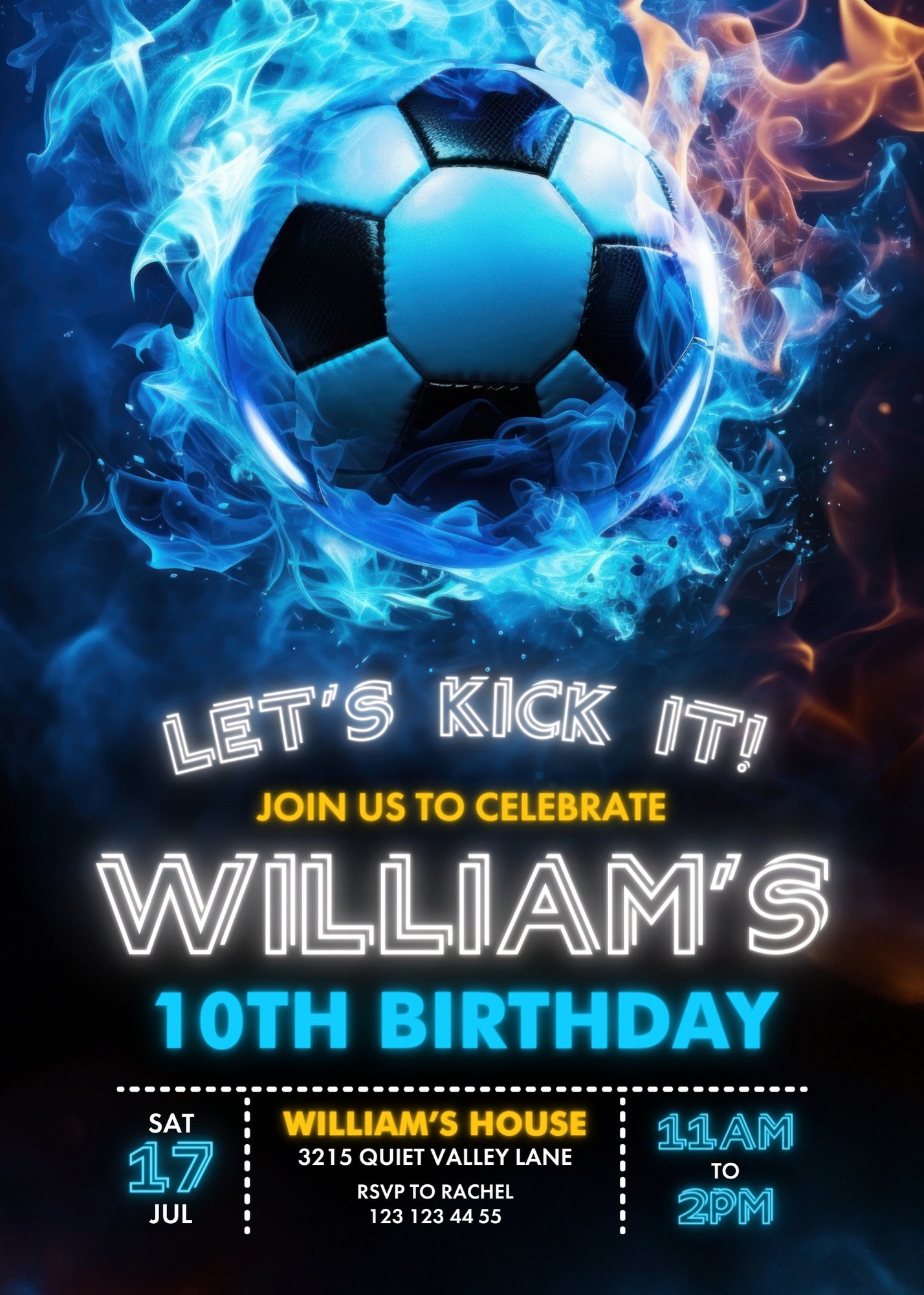 Soccer Champion League FC customizable invitation template | Share or Print | boy | ET726