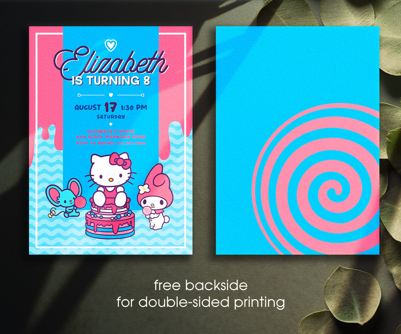Hello Kitty Sanrio customizable invitation template | Share or Print | VS674