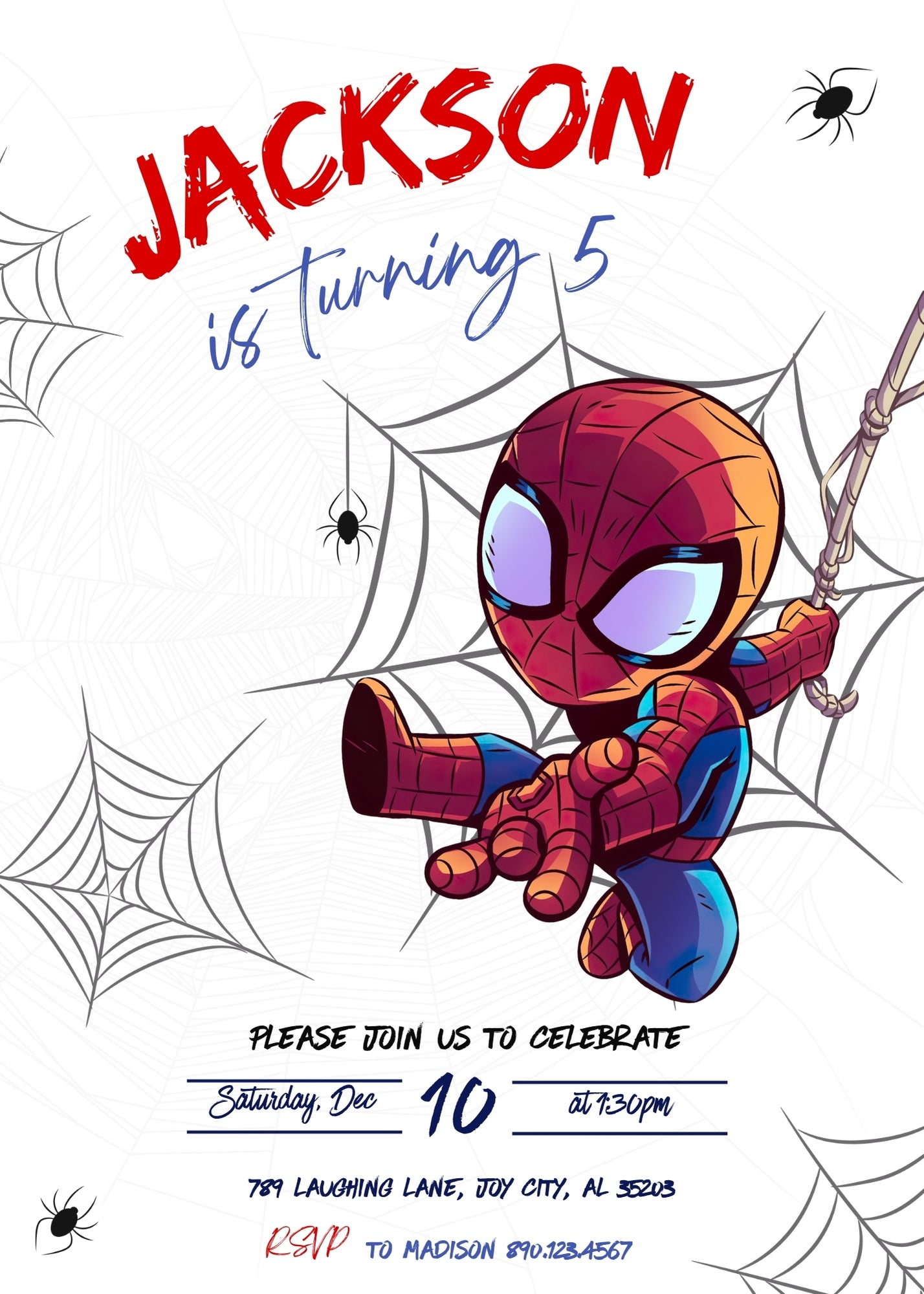 Spidey and His Amazing Friends customizable invitation template | Share or Print | boy | EA925