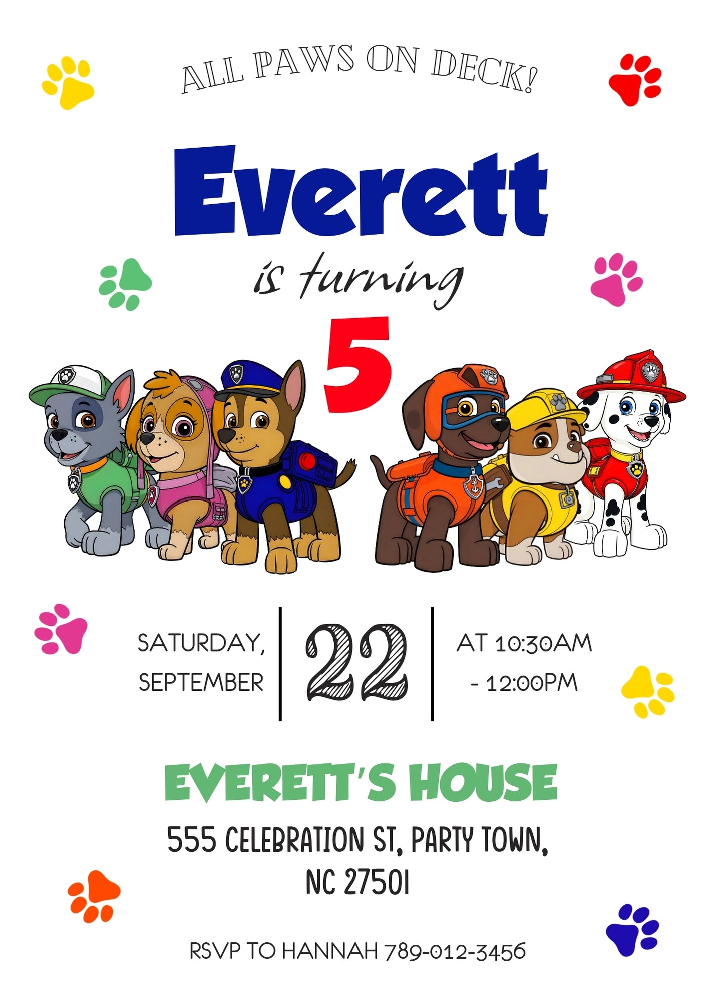 PAW Patrol customizable invitation template | Share or Print | GM364