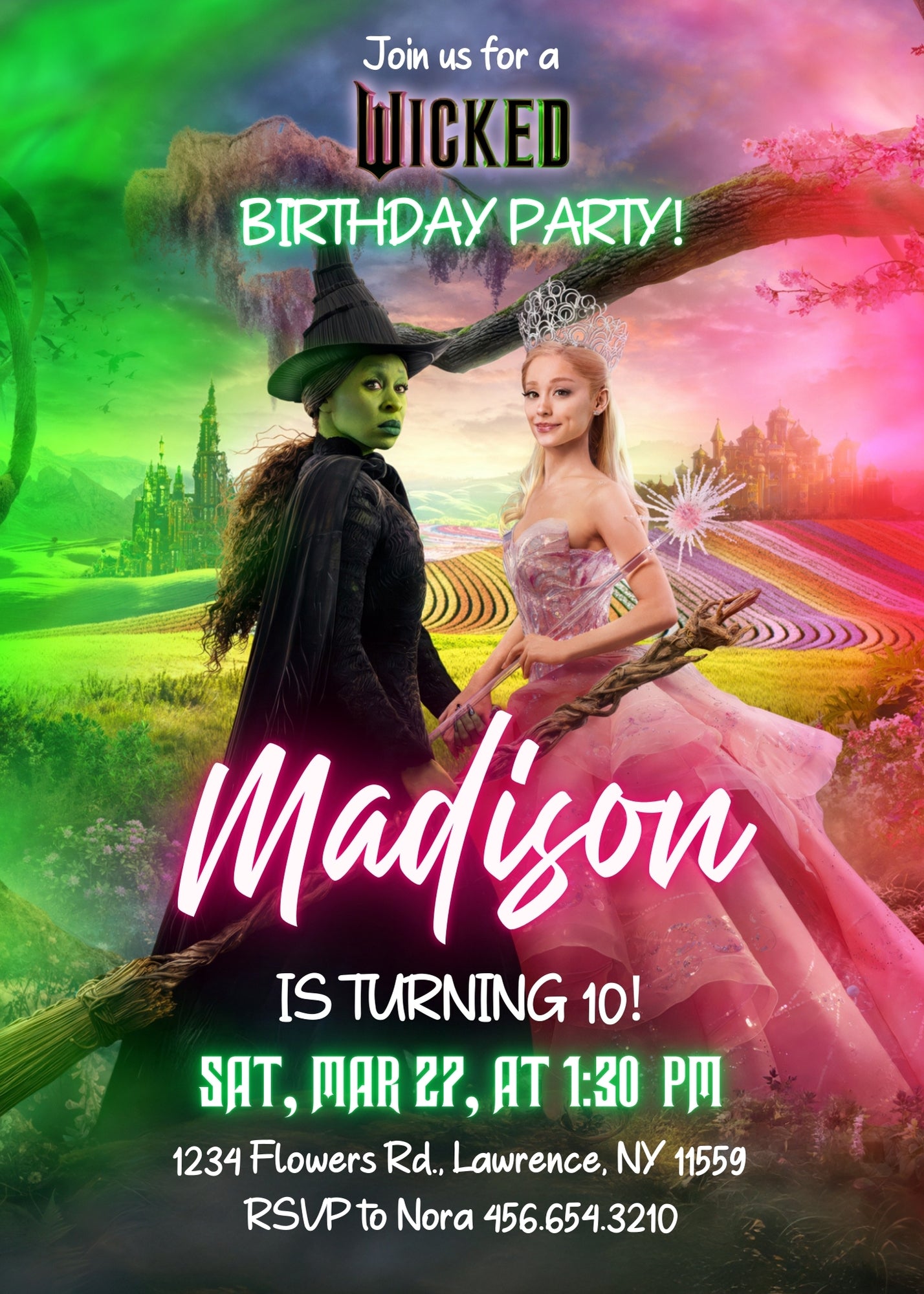 Wicked Musical Movie customizable invitation template | Share or Print | QX933