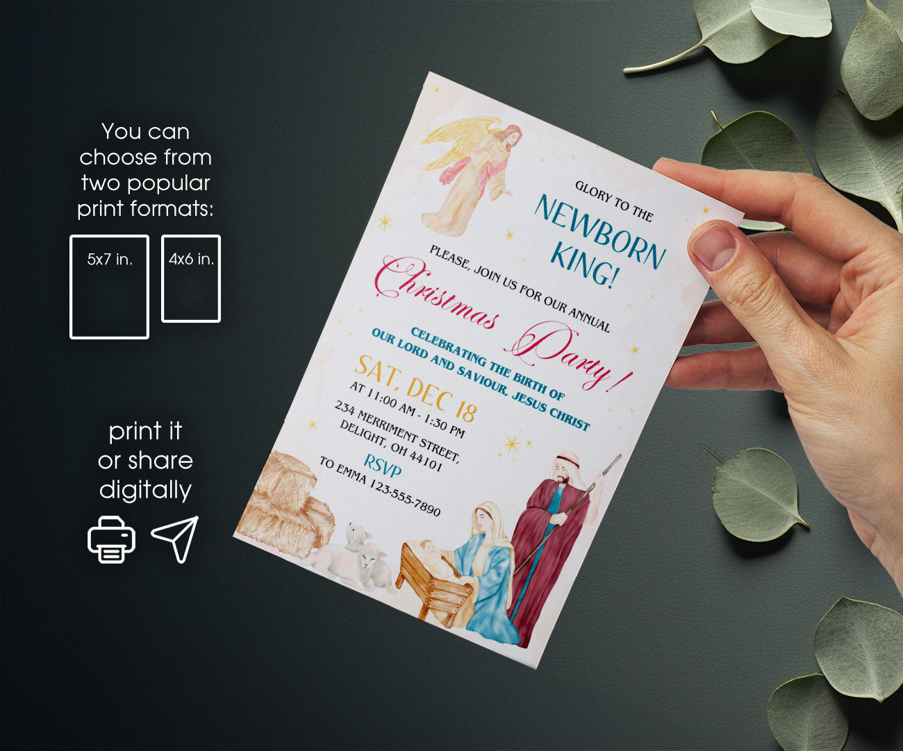A Night In Bethlehem customizable invitation template | Share or Print | VP524
