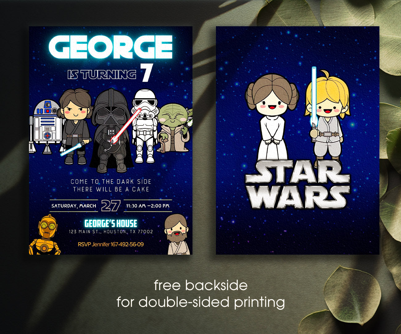 Star Wars Darth Vader customizable invitation template | Share or Print | boy | VL169