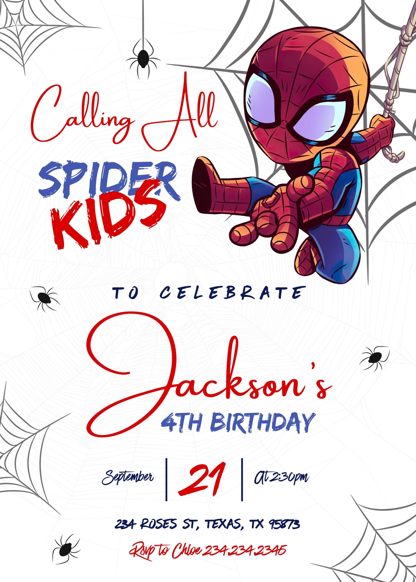 Spidey and His Amazing Friends customizable invitation template | Share or Print | boy | IF217