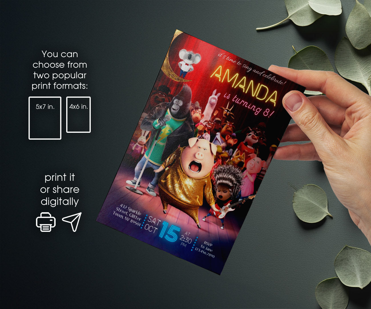 Sing Two Karaoke customizable invitation template | Share or Print | SU855