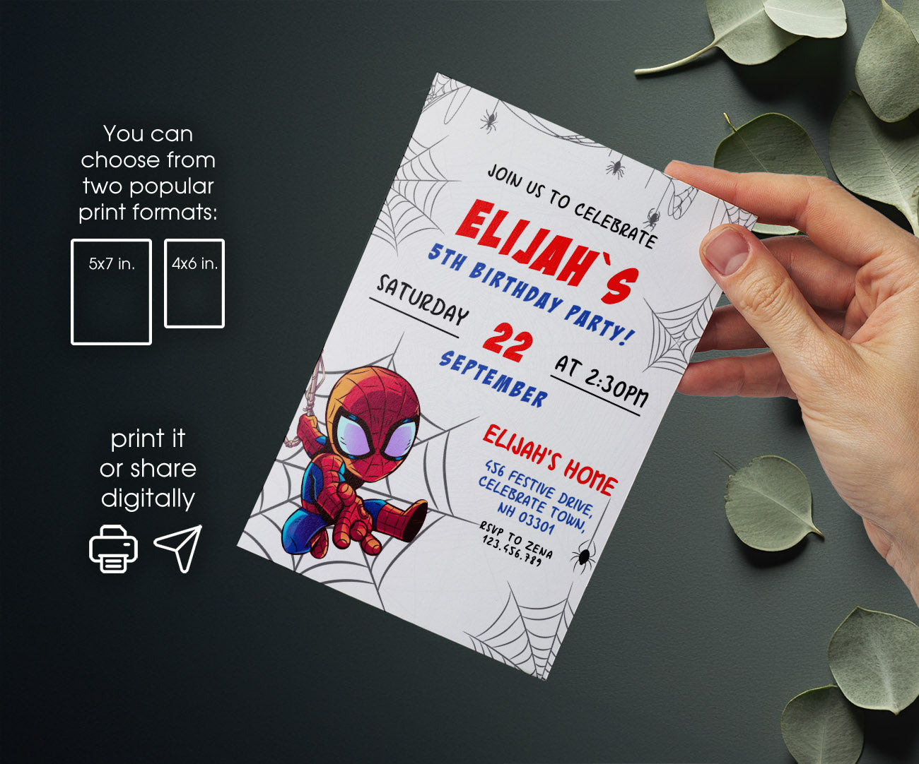 Spidey and His Amazing Friends customizable invitation template | Share or Print | boy | NW829