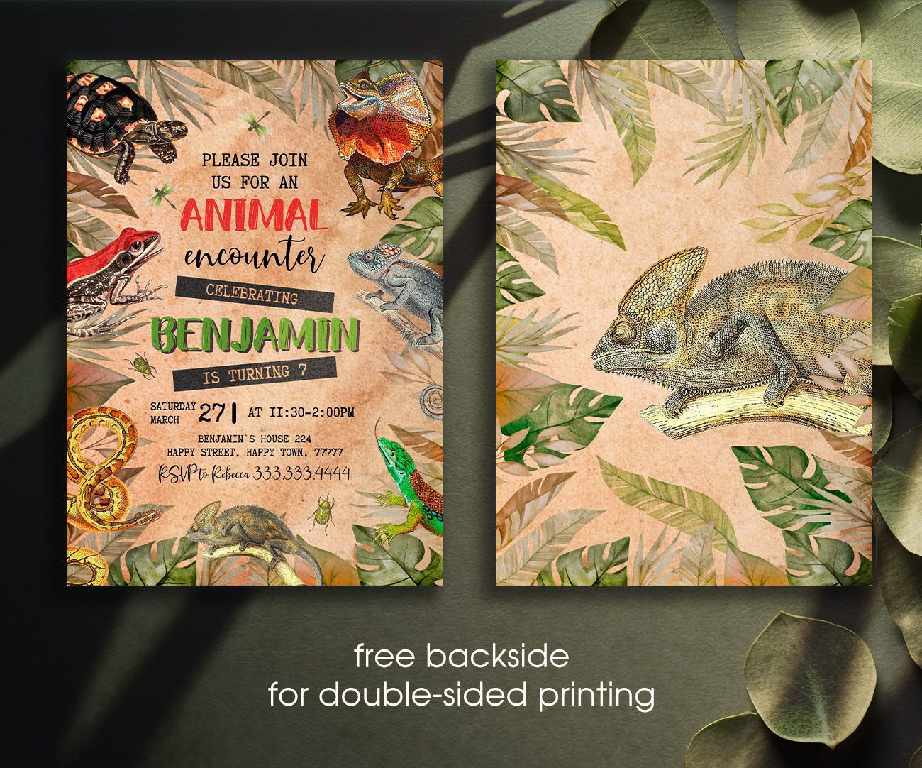 Reptile Lizard Snake customizable invitation template | Share or Print | YW761