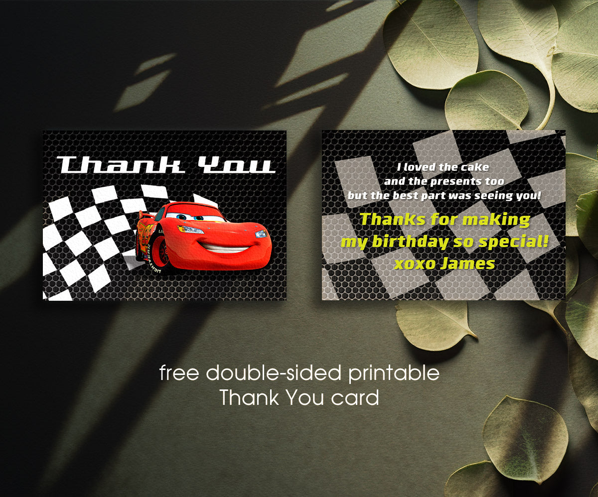 Cars Lightning McQueen customizable invitation template | Share or Print | boy | BO191