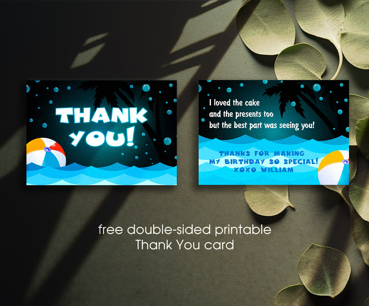 Pool Party customizable invitation template | Share or Print | YN024