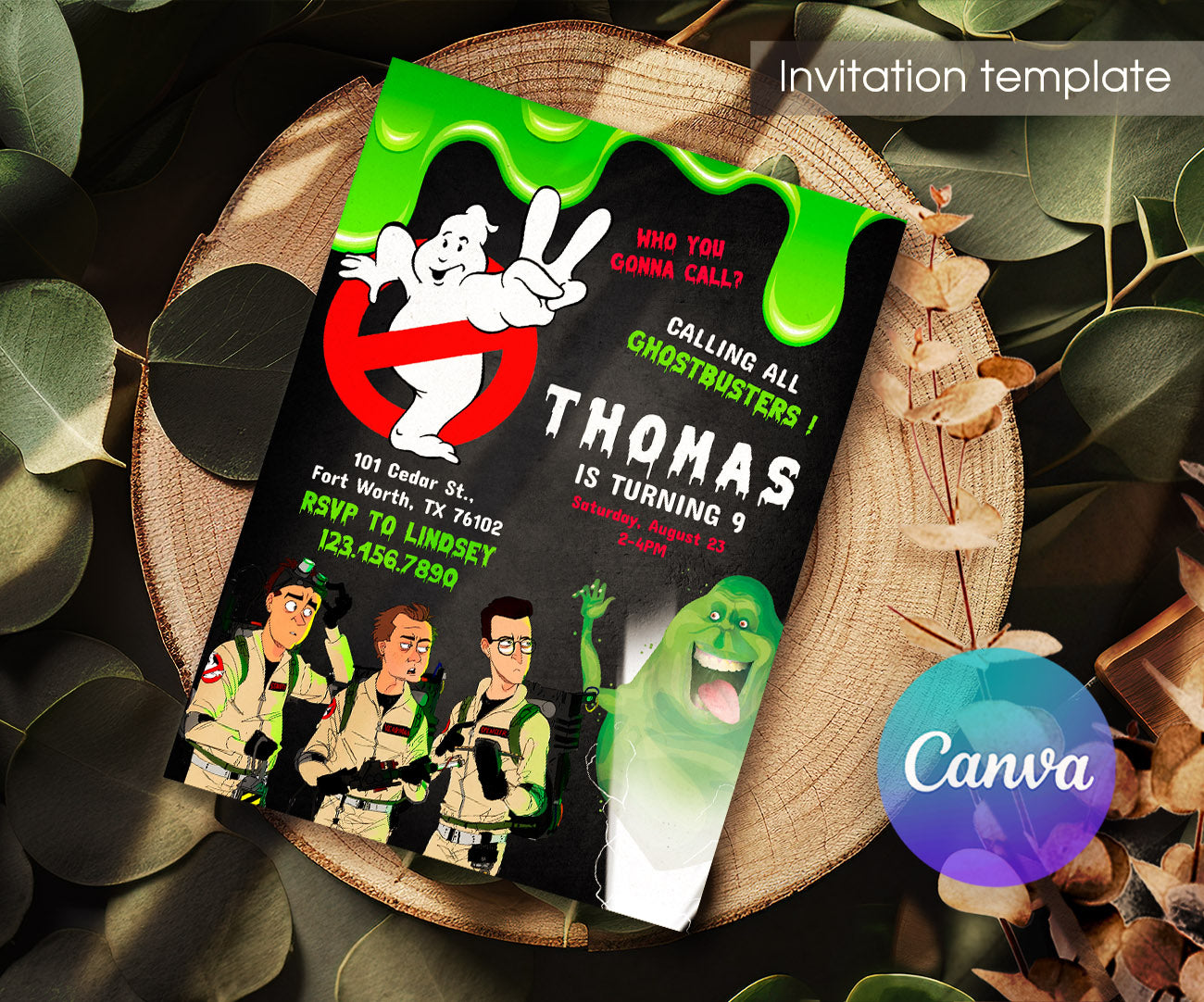 Ghostbusters customizable invitation template | Share or Print | YC921