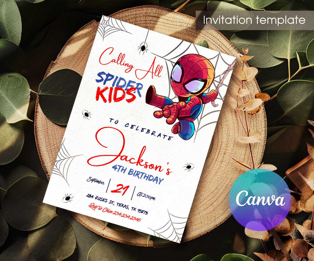 Spidey and His Amazing Friends customizable invitation template | Share or Print | boy | IF217