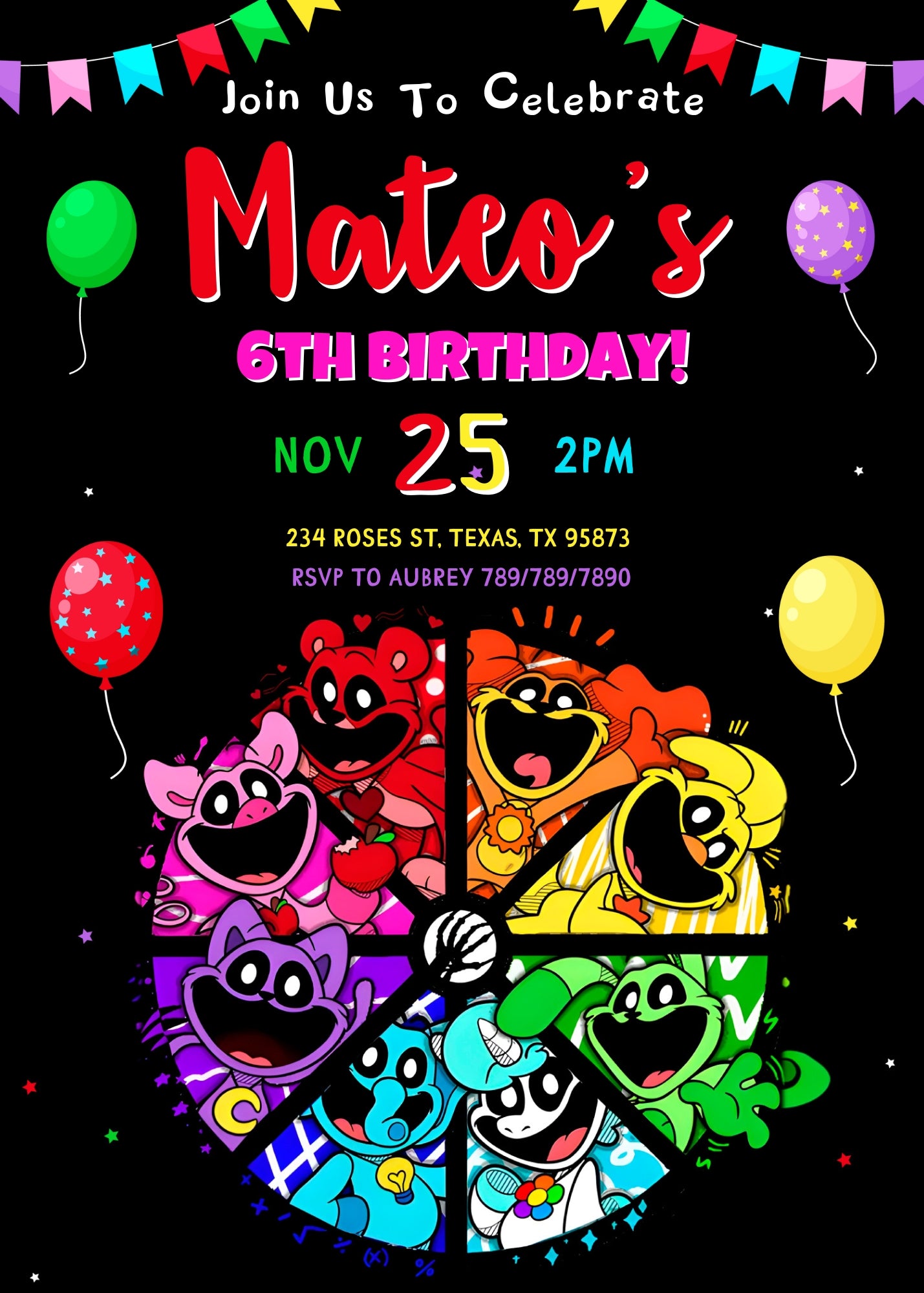 Smiling Critters customizable invitation template | Share or Print | CY295