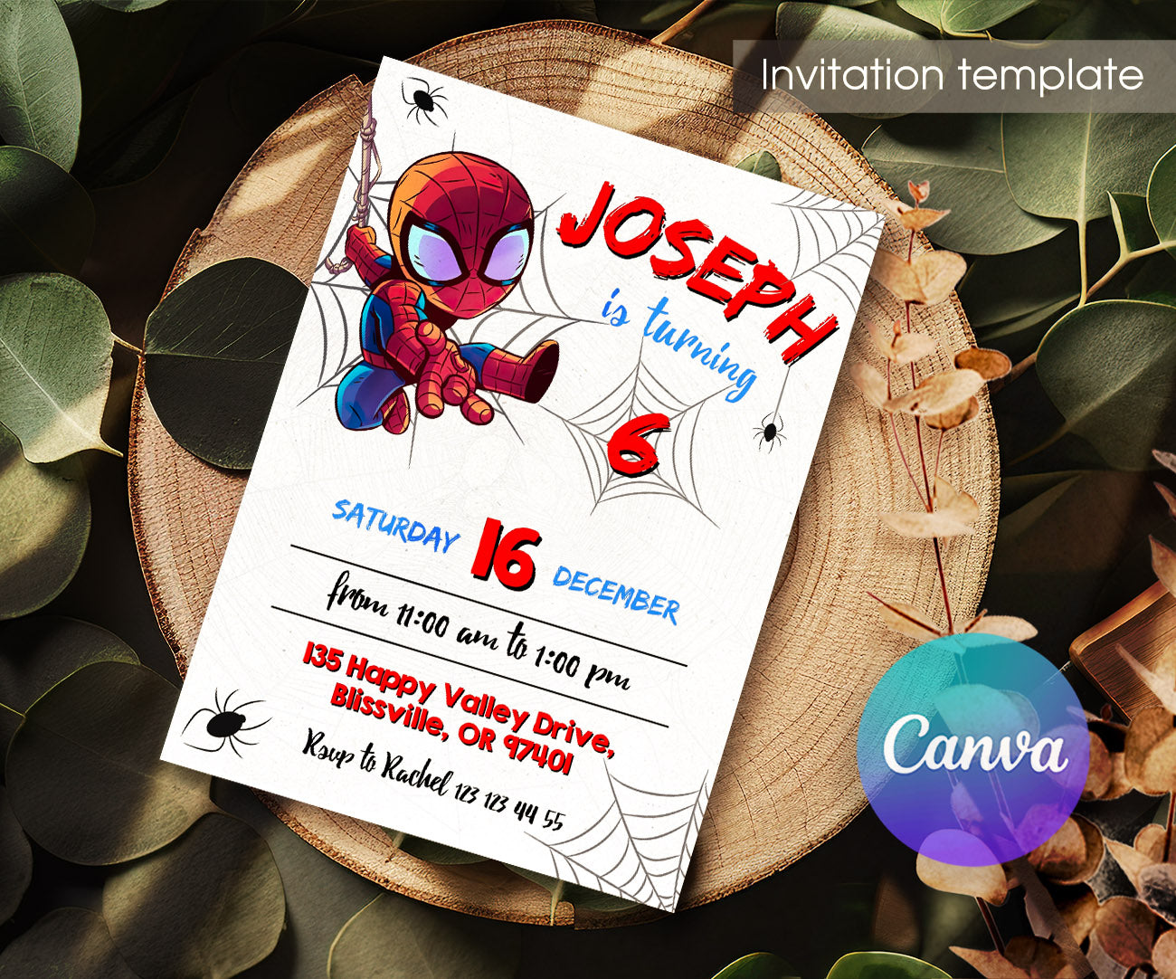 Spidey and His Amazing Friends customizable invitation template | Share or Print | boy | OX151