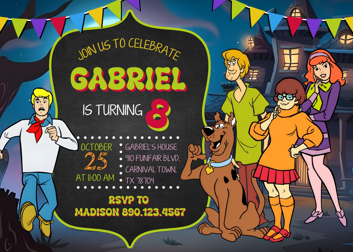 Scooby-Doo customizable invitation template | Share or Print | JL098