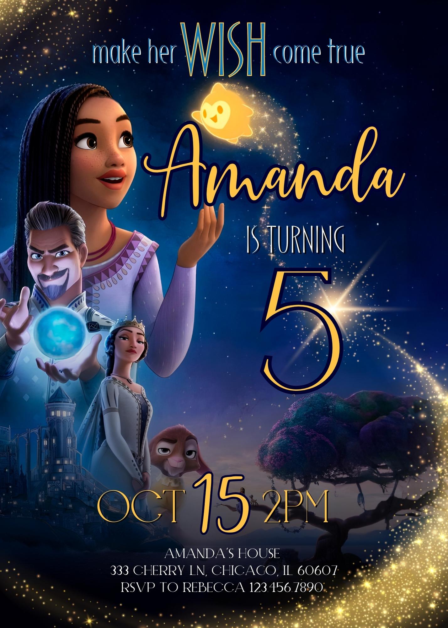 Wish Magic Asha customizable invitation template | Share or Print | girl | CE043