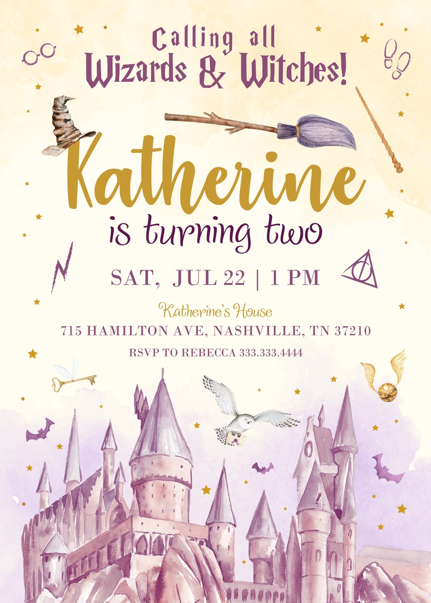 Harry Potter customizable invitation template | Share or Print | MB939